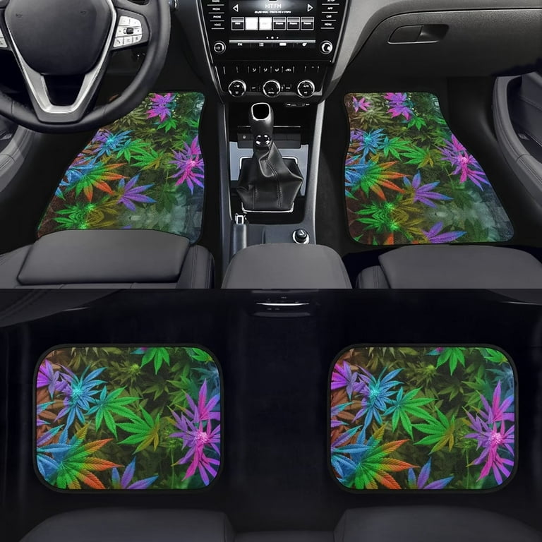 FKELYI Tropical Palm Leaf Car Floor Mat Set of 4 for Women Men Universal  Car Floor Mats Interior Accessories for Auto Cars Anti-Skid Rubber Gasket  Carpet 
