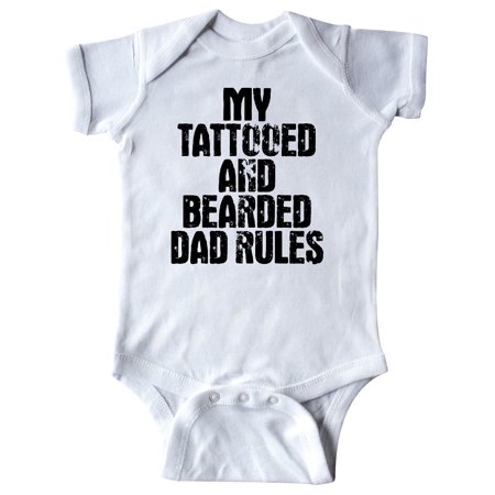 

Inktastic My Tattooed and Bearded Dad Rules Gift Baby Boy Bodysuit