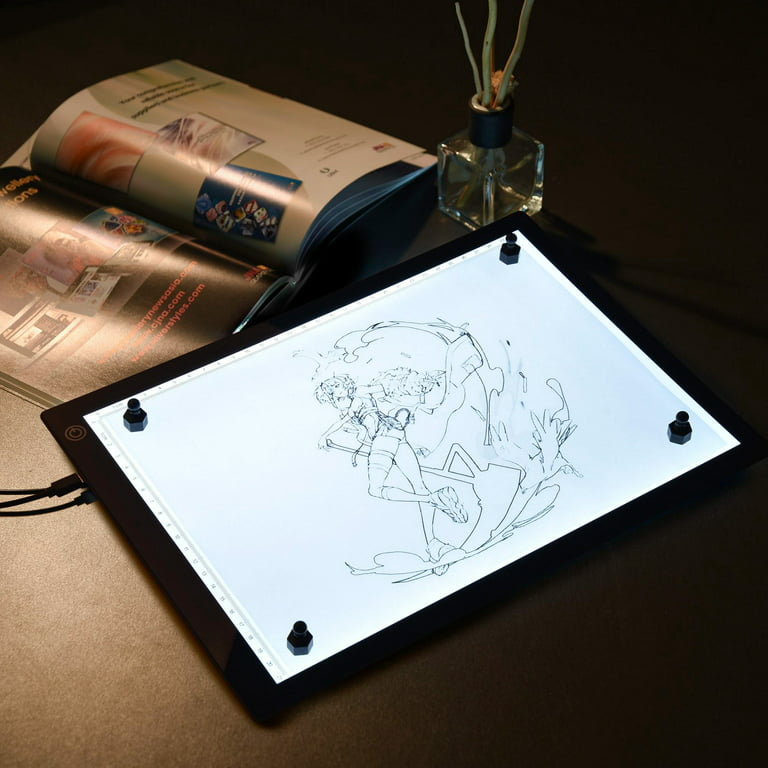 Yescom LED Drawing Board Tracing Light Pad Artist Stencil Tattoo Dimming A3 A4 2 Pack