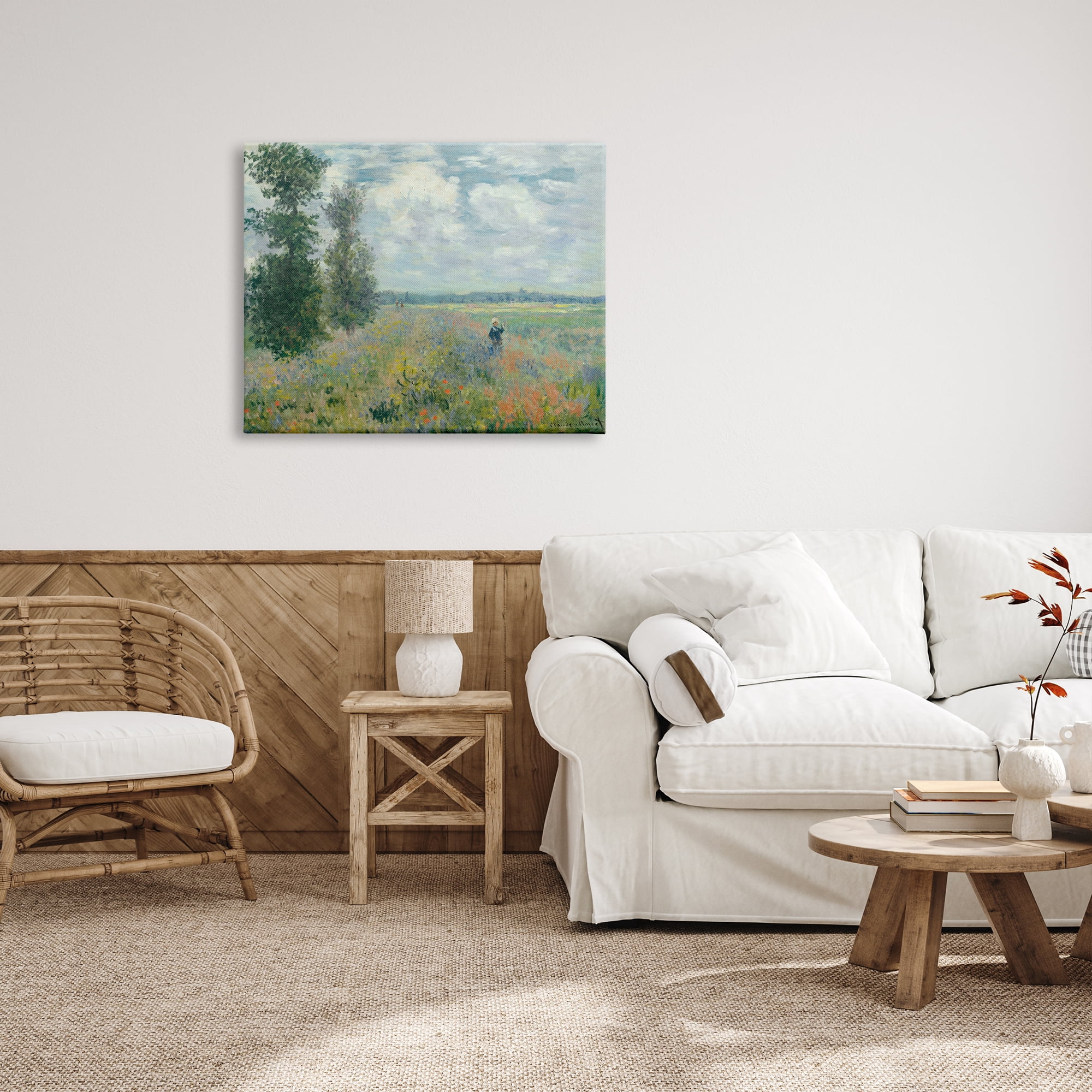 Stupell Industries Lone Person Floral Blossom Meadow Quaint Scene Painting Gallery Wrapped Canvas Print Wall Art, Design by Lettered and Lined