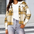 thumbnail image 2 of Flannel Jacket for Women Trendy Fleece Lined Button Down Plaid Shacket Long Sleeve Hooded Jackets Fall Winter Pocket Coat, 2 of 5