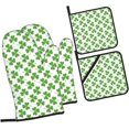 thumbnail image 6 of Saint Patrick''s Day Oven Mitts and Pot Holders Sets 4 pcs, Kitchen Oven Gloves Heat Resistant BBQ Gloves Non Slip for Chef, Cooking, Baking, 6 of 6