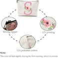 thumbnail image 4 of Letter S Cosmetic Bag A to Z Make Up Bag Portable Makeup Pouch Canvas Toiletry Organizer Small Travel Storage Purse Pencil Case with Zipper Gift, 4 of 6