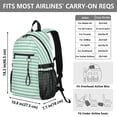 thumbnail image 3 of JIALIOU 14" Laptop Backpack Waterproof Airline Approved Stylish Casual Daypack for Travel Business College Work, Mint White Stripe, 3 of 8