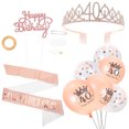 thumbnail image 1 of Miangastore Rose Gold Cloth Birthday Crown with Gorgeous Design for Girls and Creative Party Scene Layout Needs 1 Set, 1 of 9