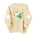 thumbnail image 2 of Mifsaly Womens St Patricks Day Sweatshirt Shamrock Graphic Long Sleeve Shirts Crewneck Heart Print Loose Dressy Casual Blouse Irish Festival Green Outfits L, 2 of 7
