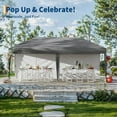 thumbnail image 5 of 10x20 Pop Up Canopy  with 2 Sidewalls Heavy Duty Outdoor Canopy Tent with Portable Roller Bag - 3 Adjustable Height, 4 Weight Bags, 8 Stakes & 6 Guy Ropes, 5 of 7