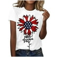 thumbnail image 2 of Vivianyo HD American Flag T-Shirt For Women Summer 2024 Vacation Casual Print 4Th Of July Clothes Patriotic Graphic Tees Tops Loose Round Neck Boho Short Sleeve Shirts Comfy Tunic Clothes, 2 of 4