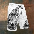 thumbnail image 2 of CONZONE Mens Casual Shorts Elastic Waist Drawstring Viking Shorts For Men Norse Mythology Graphic Y2K Lightweight Loose Fit Workout Gym Shorts With Pockets, 2 of 3