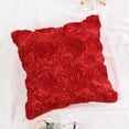 thumbnail image 7 of PiccoCasa 3D Satin Rose Flower Throw Pillow Cover Shells,Pure Cushion Covers for Couch Sofa,16" x 16" Red, 7 of 7