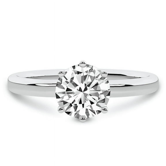 Empire Jewel 1.7 Ct Round Cut Lab Created Diamond Engagement Ring - 14K White Gold Plated Wedding Band - Solitaire Proposal Ring - Clearance Anniversary Jewelry
