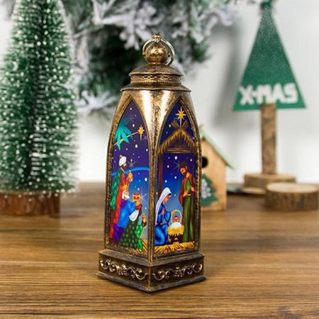 Santa christmas lantern glitter friends Cheers Christmas Santa Claus LED Lamp Light Hanging Lantern Crafts