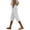694#White, variant on Women's 2026 Summer Cotton Linen Capris Elastic Drawstring High Waist Loose Casual Cropped Beach Pants Gray S