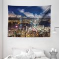 thumbnail image 1 of Cityscape Tapestry, Night View Hong Kong Victoria Harbor Business Financial District Cityscape Print, Wide Wall Hanging for Bedroom Living Room Dorm, 80" X 60", Navy White, by Ambesonne, 1 of 1