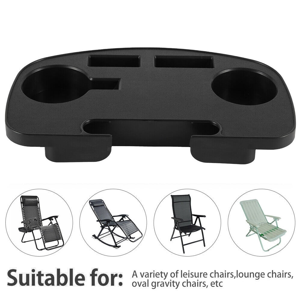 Zero Gravity Chair Tray Upgraded Version Cup Holder Large Utility Clip On Black 