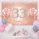 thumbnail image 4 of Fondo De Cartel De Feliz Cumpleaños Número 33 - 33 Suministros De Decoración Para Fiesta De Cumpleaños Para Mujeres O Hombres - Oro Rosa 4 X 6 Pies, 4 of 5