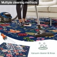 thumbnail image 5 of Navy Blue Flowers Outdoor Rug for Patio/Deck/Porch, Non-Slip Large Area Rug 4 x 6 Ft, Spring Vintage Floral Leaves Farmhouse Indoor Outdoor Rugs Washable Area Rugs, Camping Rug Carpet Runner, 5 of 8