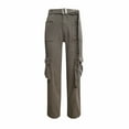 thumbnail image 4 of Sngxgn Cargo Pants for Women High Waisted Straight Leg Wide-Leg Full Length Baggy Street Pants for Women(Grey,XXL), 4 of 9