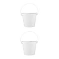 thumbnail image 3 of Raindrops White Metal Buckets with Handles 2-Pack Versatile for Grease, Candy, and Household Use, 3 of 8