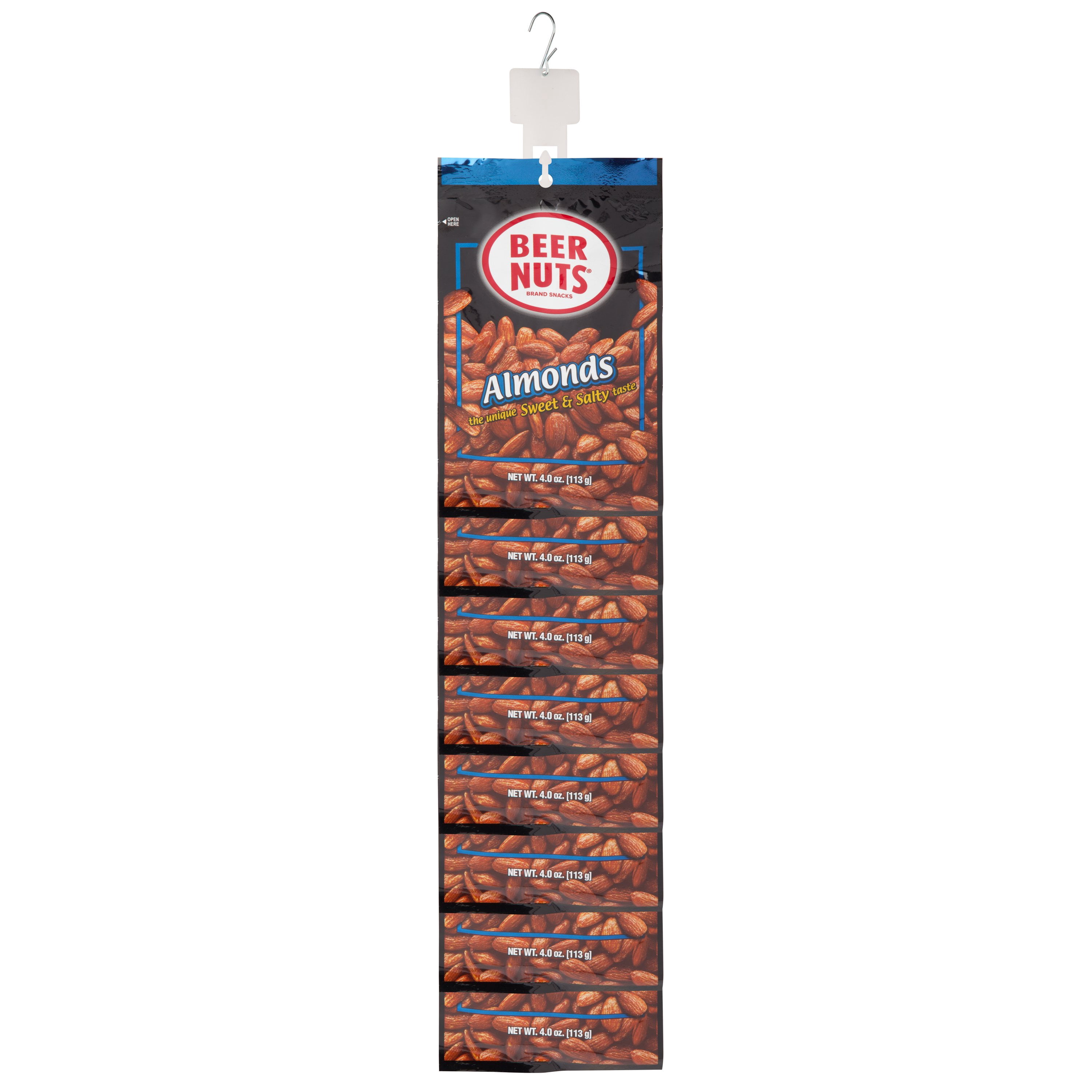 BEER NUTS Almonds 4 oz. Value Pack Display 12 Count Individual Bags