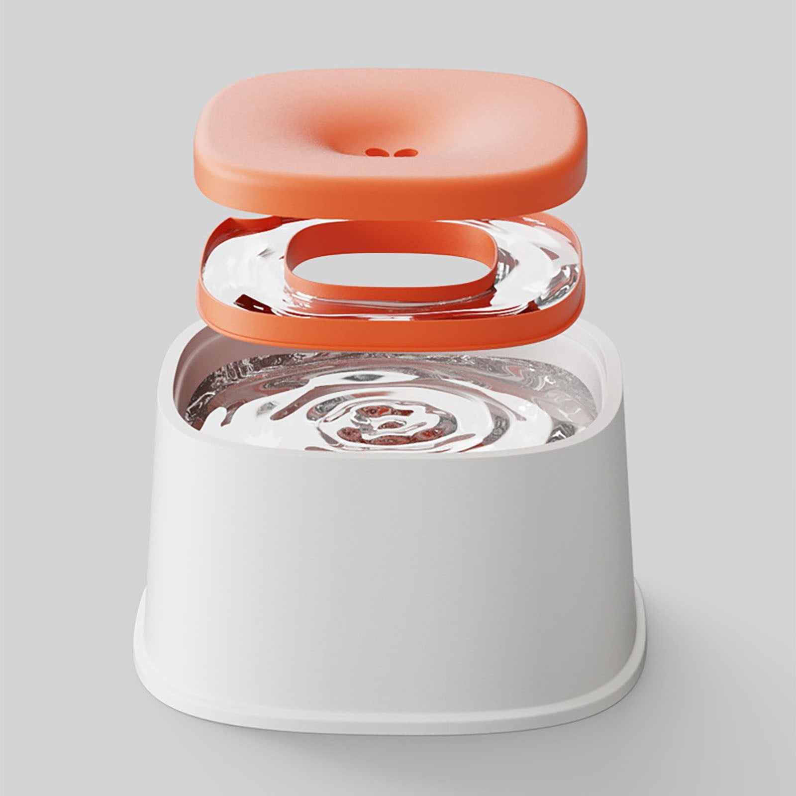 Pet Buoyant Water Dispenser for Cats Dogs Outdoor Indoor Use White Orange Automatic Drinking Feeder