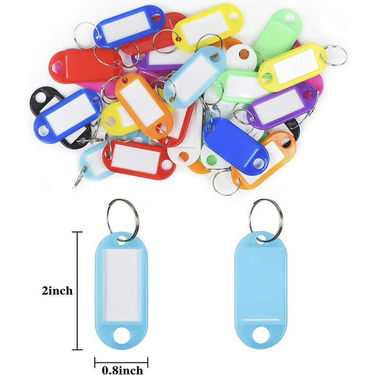 Plastic Key Tags 200 Pcs, Bulk Key Labels with Ring and Label Window, Key  Chain ID Tags, Key Identifiers for Name, Luggage 10 Colors 