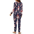 thumbnail image 5 of Tutolipy Christmas Pajama Set for Women Dwarf Printed Sleepwear Soft 2 Piece Pjs Set Long Sleeve Shirt and Pajama Pants Lounge Sets, S, 5 of 7