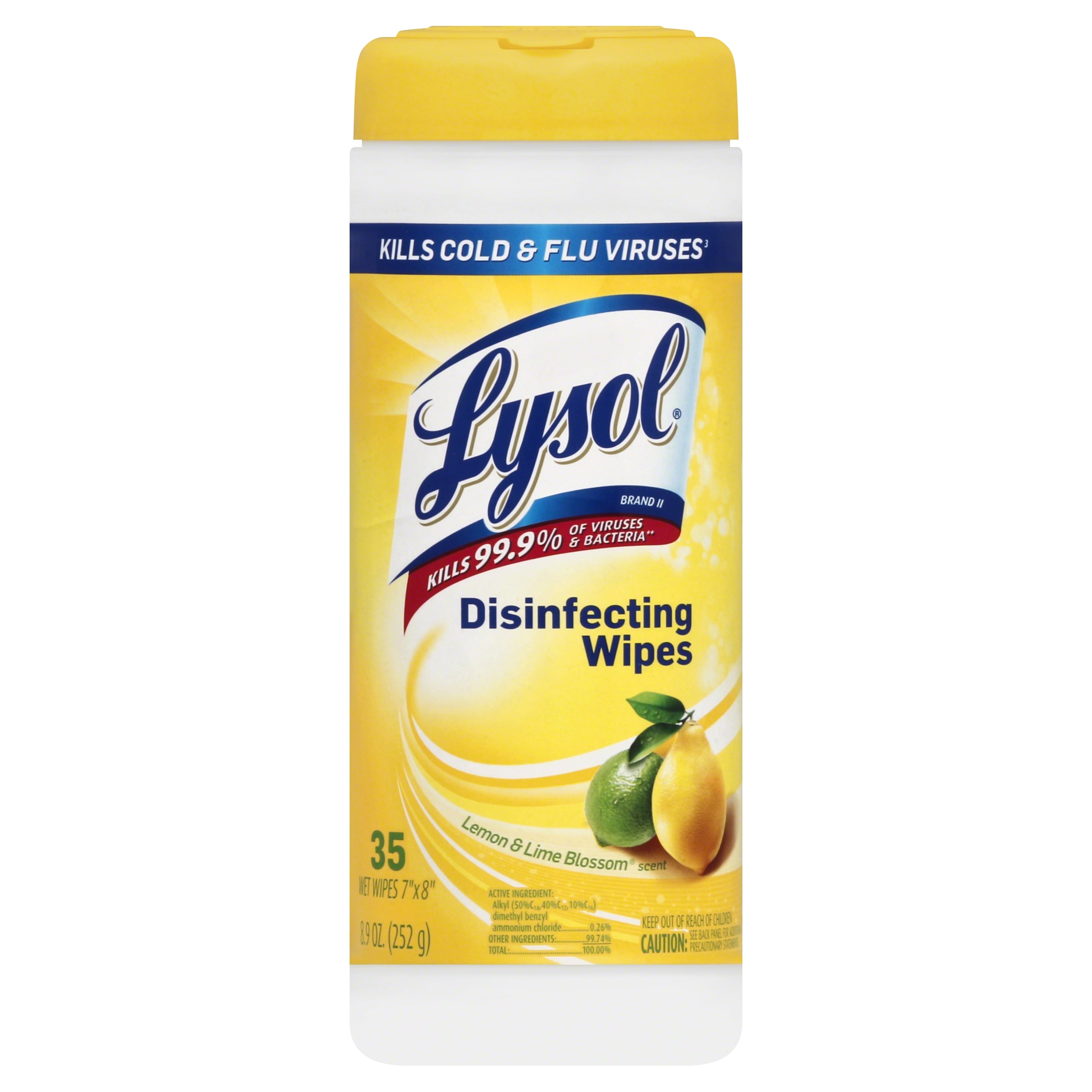 Lysol Disinfecting Wipes Value Pack, Lemon and Lime Blossom, 240 Count