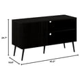 thumbnail image 3 of Furinno Claude Mid Century Style TV Stand with Wood Legs, One Cabinet Two Shelves, Espresso, 3 of 5