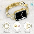 thumbnail image 2 of REQO Bling Bands Compatible With Apple Watch Band Series 11 10 9 8 7 6 5 4 3 2 1 38mm 40mm 42mm 44mm 45mm 46mm Diamond Jewelry Metal O-Shape Elegant iwatch Bands For Women, 2 of 7