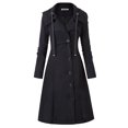 thumbnail image 1 of Gabardina para Mujer Manga Larga Cálida Botones Delgados Abrigo Largo A Prueba De Viento Otoño Invierno Chaqueta Parka con Cuello De Solapa (XL), 1 of 4