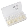 thumbnail image 3 of 1000 Uds de plástico espaciadoras bola intermedias artesanales joyería blanco y beige SIN AGUJERO Zulema 1000x simular perlas perlas, 3 of 8