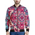 thumbnail image 3 of Chaqueta con estampado 3D de retazos bohemios para hombre, sudaderas con estampado floral étnico, tops de manga larga, abrigos con cremallera para primavera y otoño, 3 of 5