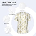 thumbnail image 3 of Hirioo White And Gold Geometry for Men's Baseball T-shirt Shirts Short Sleeve Casual Summer Button Stretch T Shirts,Size S-4XL-3X-Large, 3 of 7