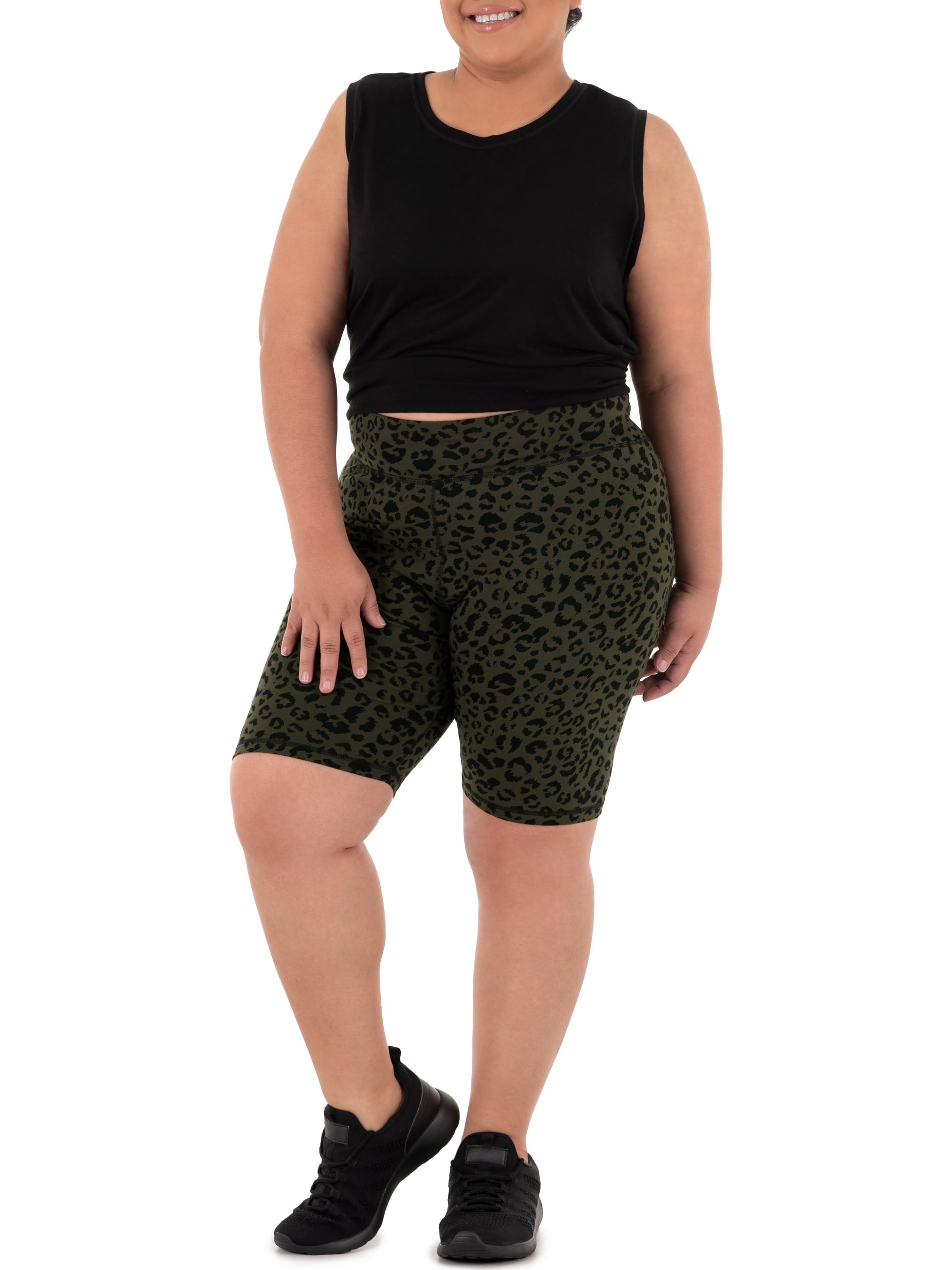 Athletic Works Women's Plus Printed Core Active Bike Short