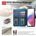 thumbnail image 3 of Designed For Samsung Galaxy A24 4G Flip Phone Case,[Card Slots] [Zipper Pocket] [Ring Holder] [RFID Blocking],PU Leather Flip Folding Kickstand,Shockproof Wallet Phone Case,Blue, 3 of 7
