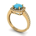 thumbnail image 2 of Halo Engagement Ring for Women - 1.335ct Simulated Turquoise in 18K Yellow Gold Promise Ring, 2 of 6