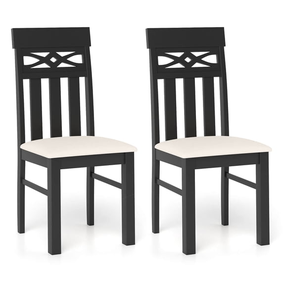 Costway Dining Chairs Set of 2, High Back Dining Room Chairs with Padded Seat for Kitchen