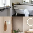 thumbnail image 5 of Juego de 4 ganchos adhesivos 3M, capacidad máxima de 7 kg, gancho de pared autoadhesivo de acero inoxidable para baño, toallero con cinta adhesiva, para el hogar y la oficina, color plateado, 5 of 5