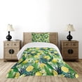 thumbnail image 4 of Ambesonne Jungle Quilted Bedspread Set 2 Pcs, Exotic Plants Green Leaf, Twin Size, Yellow Forest Green, 4 of 5
