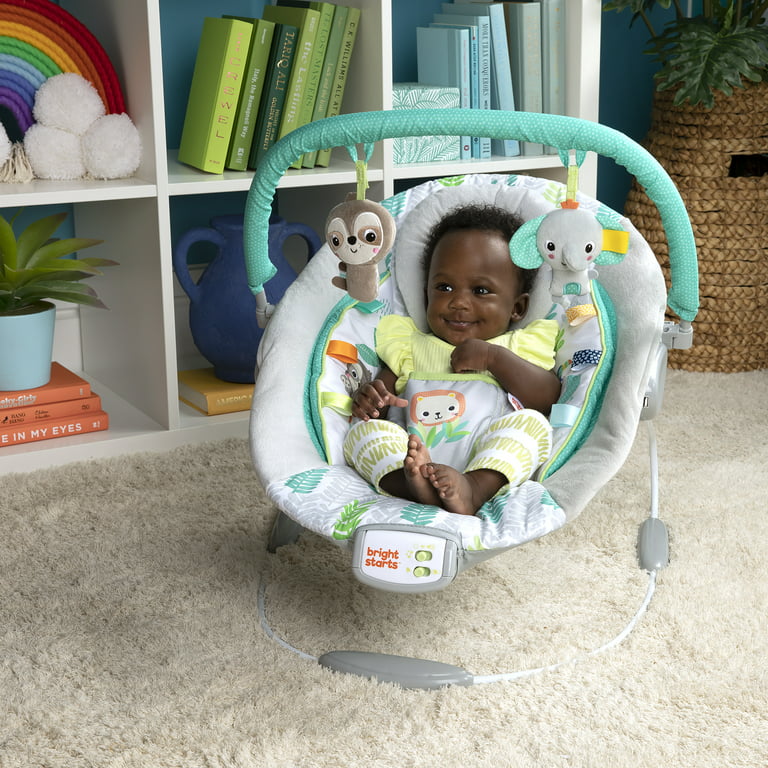 Udlevering Asser Anholdelse Bright Starts Jungle Vines Comfy Baby Bouncer with Vibrating Infant Seat,  Toy Bar & Taggies (Unisex) - Walmart.com