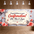 thumbnail image 4 of Yatrandify Floral Design Confirmation Banner Purple Theme Personalized Message Church Decoration Celebration, 4 of 7