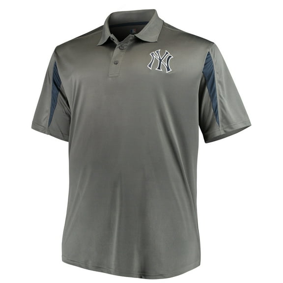 Men's Majestic Charcoal/Navy New York Yankees Contract Polo