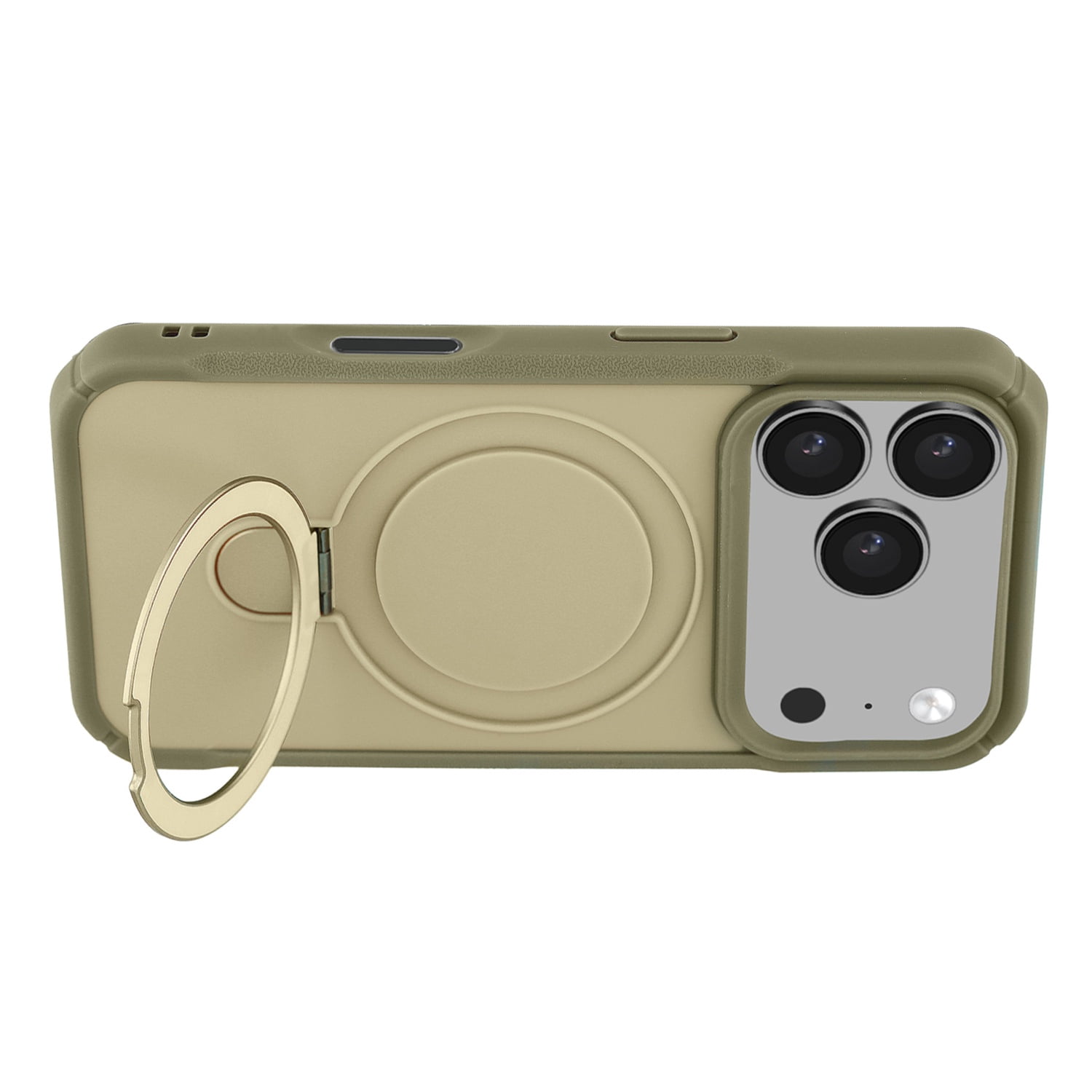 Magnetic Kickstand Protective Case for iPhone 17 Pro Max - Khaki