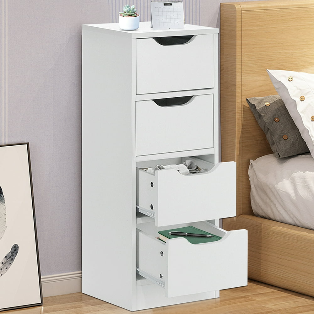 Insma Wooden Free Standing Bathroom Floor Cabinet with 4 Drawers