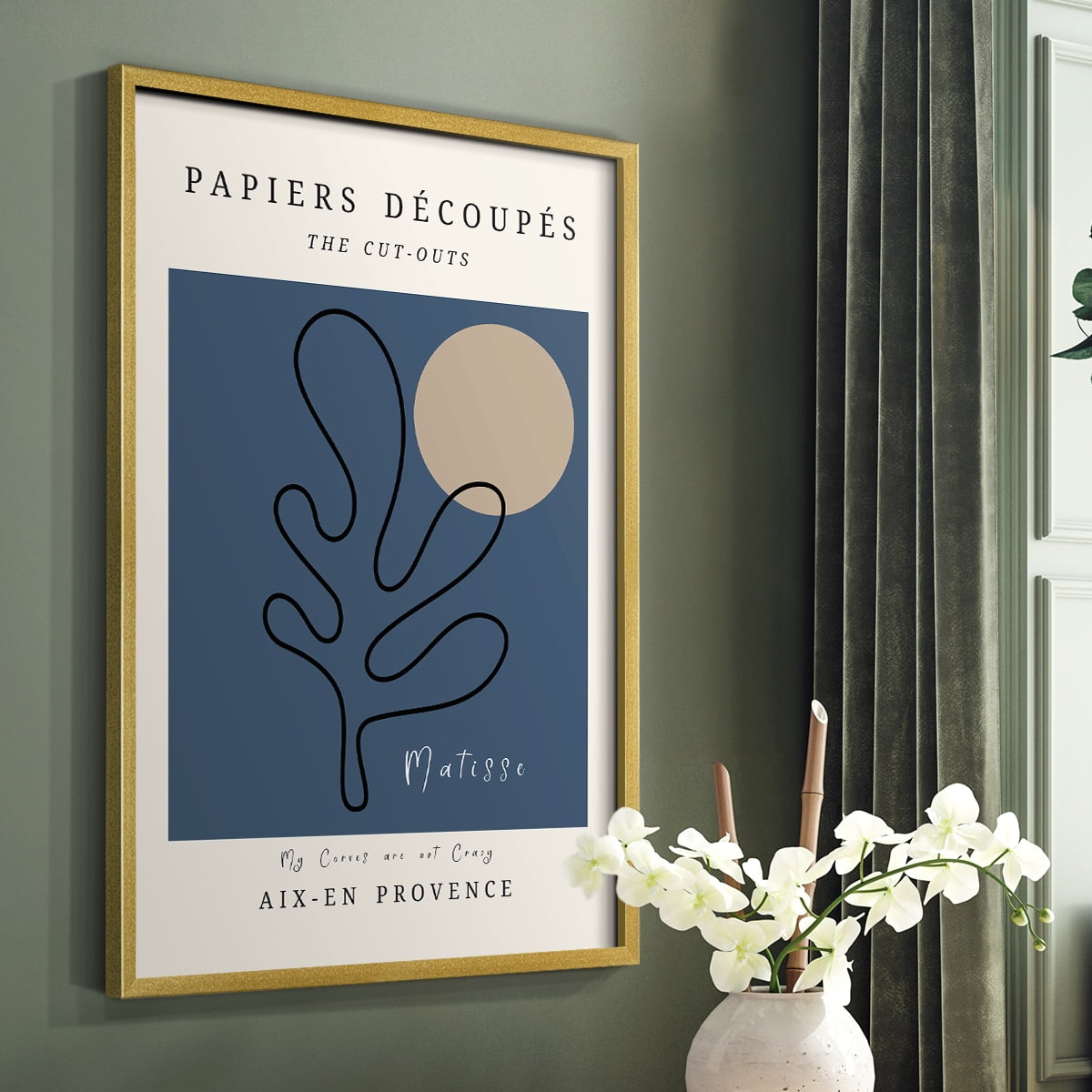 Matisse CCCLXXII in Gold Solid Wood 22 x 28 Framed Print