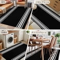 thumbnail image 6 of 2.7x5 Area Rugs, Black Striped Non-Skid Rubber Backing Large Rectangle Rugs - Living Room Bedroom Home Office, Farmhouse Black White Stripes Indoor Floor Mat Carpets Washable Rug, 6 of 9