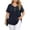 *Dark Blue, variant on ClodeEU Women's Plus Size V Neck Short Sleeve Blouse ,Casual Loose Top Black,Women's Plus L