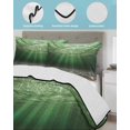 thumbnail image 3 of Quilts Queen Size Bedding Set, Dark Green Ocean Waves Reversible Summer Quilt 3 Pieces, Summer Beach Coastal Abstract Lightweight Bedspreads Coverlets with 2 Pillow Shams for All Seasons, 3 of 5