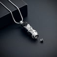 thumbnail image 3 of Rose Flower Urn Ashes Necklace for Women Men Cylinder Cremation Jewelry for Ashes Locket Memorial Pendant, 3 of 4